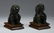 A PAIR OF CHINESE ROCK CRYSTAL RECUMBENT LION TABLE
