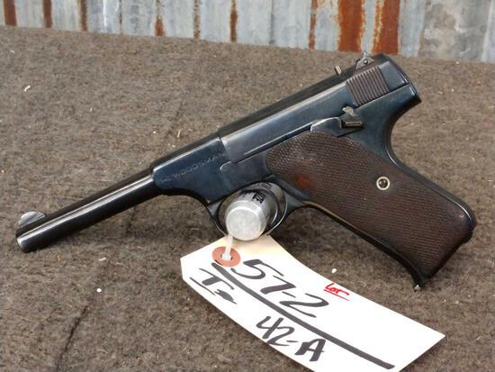 Colt Woodsman .22 Semi Auto Pistol: 57.2 Mfg 1939 SN 127554