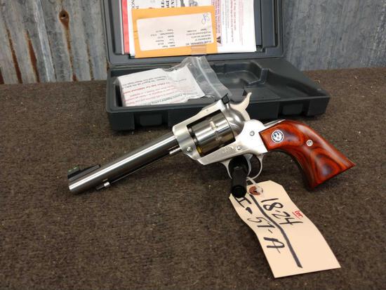 Ruger New Model Single 10 Stainless .22 Revolver: 18.24 New in the box 10 shot never fired stainless SN 801-04894
