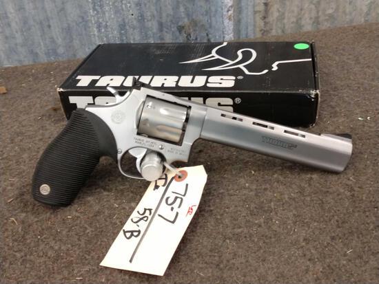 Taurus Tracker 17 HMR 7 Shot Revolver: 75.7 Stainless like new with box SN WH144180