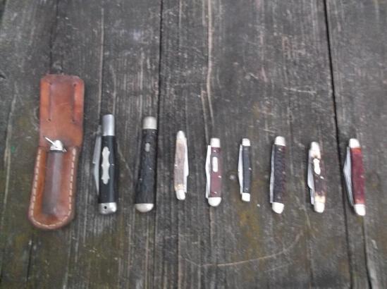 9 Vintage Pocket Knives: 87.60 # Camillus , Craftsman , Buck , Kutmaster , Gobernador , Schrade ,