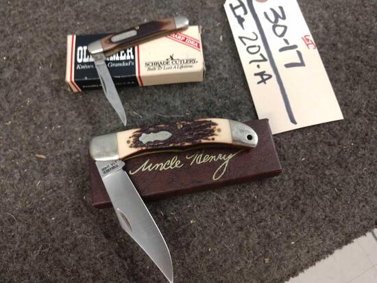 2 Vintage Schrade Folding Knives: 30.17 In boxes