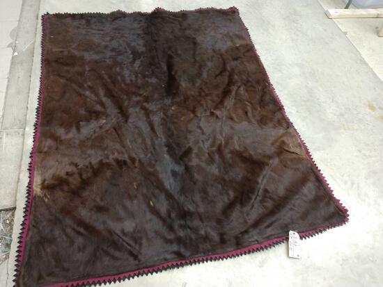 Vintage Horse Hide Buggy Blanket: 1.31 Probably from the mid to late 1800s great condition for it's age with Mfgr tag Miller Tanning Co. Crookston Minnesota These blankets were used in horse drawn buggies or sleigh to keep passengers 