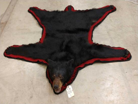 Black Bear Rug Taxidermy: 14.63 Nice rug all claws intact double felt edges with grommets for hanging overall dimensions about 62" long x 69" wide