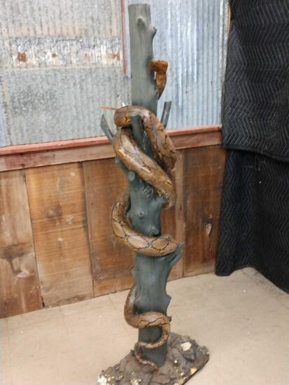 Python Full Body Taxidermy Mount: 18.6 wrapped around a tree cool mount overall dimensions about 64" talk x 22" wide x 13" deep