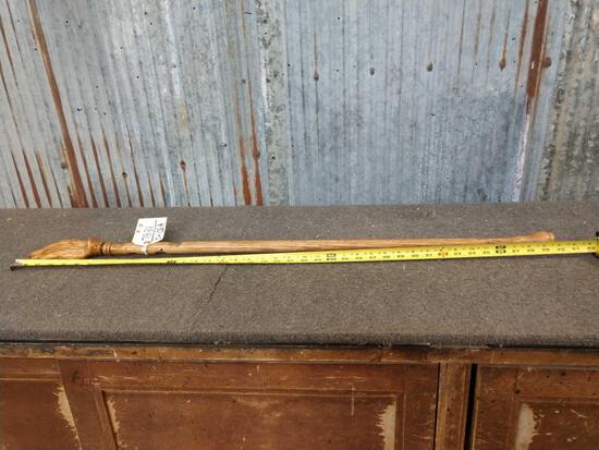 Hand Carved Walking Stick Cane: 73.31 With hand Carved hand good detail