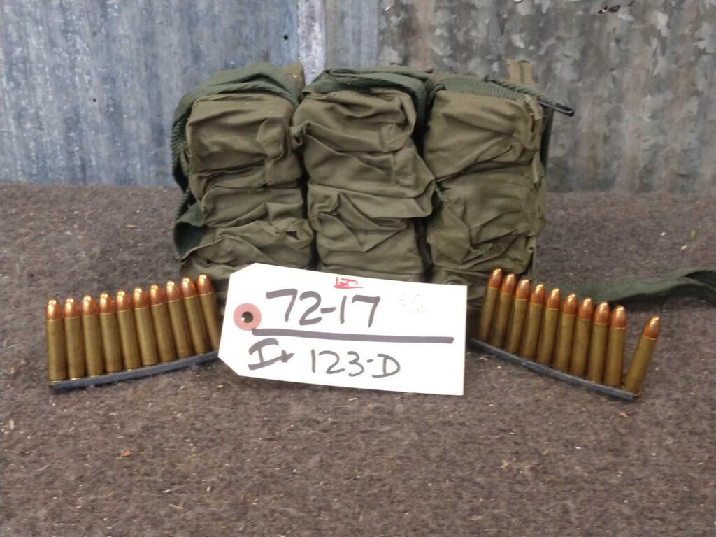 360 Rounds Of 30 Carbine Ammunition: 72.17 Military ammo in 10 round stripper clips
