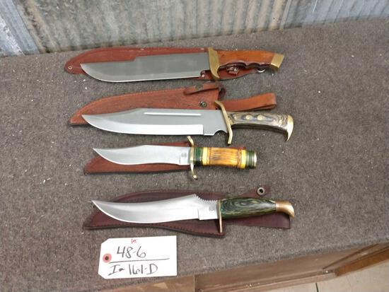 Group Of 4 Bowie Knives: 48.6 Chipaway Cutlery & other