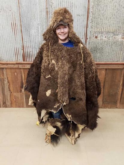 Mountain Man Buffalo Winter Gear Buck Skinner Renaissance Fair Outfit: 7.44 Includes Poncho , Fur Lined Mukluks , & hat guaranteed to keep you warm !