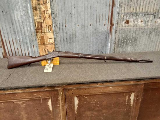 1868 Egyptian Military Remington Rolling Block Rifle: 37.82 Larger than 45cal with Bayonet lug about a 34" barrel with cleaning rod SN NA