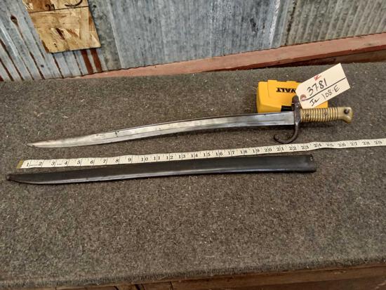 Model 1867 French Chassepot Bayonet With Sheath: 37.81 Brass handle