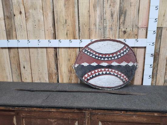 African Warrior Shield & Spear (1 of 5)