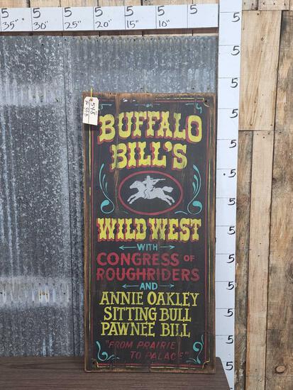 Hand Painted Buffalo Bill's Wild West Sign (1 of 3)