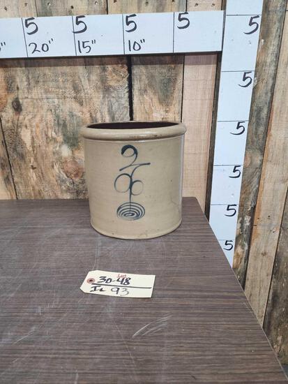 Early 2 gal Salt Glazed Stoneware Crock (1 of 4)