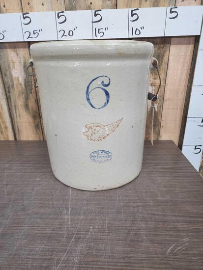 6 gal Union Stoneware Crock Red Wing (1 of 4)