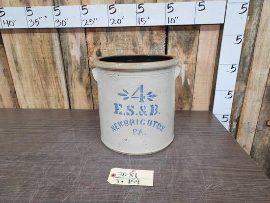 4 gal E.S.&B. Stoneware Crock (1 of 5)