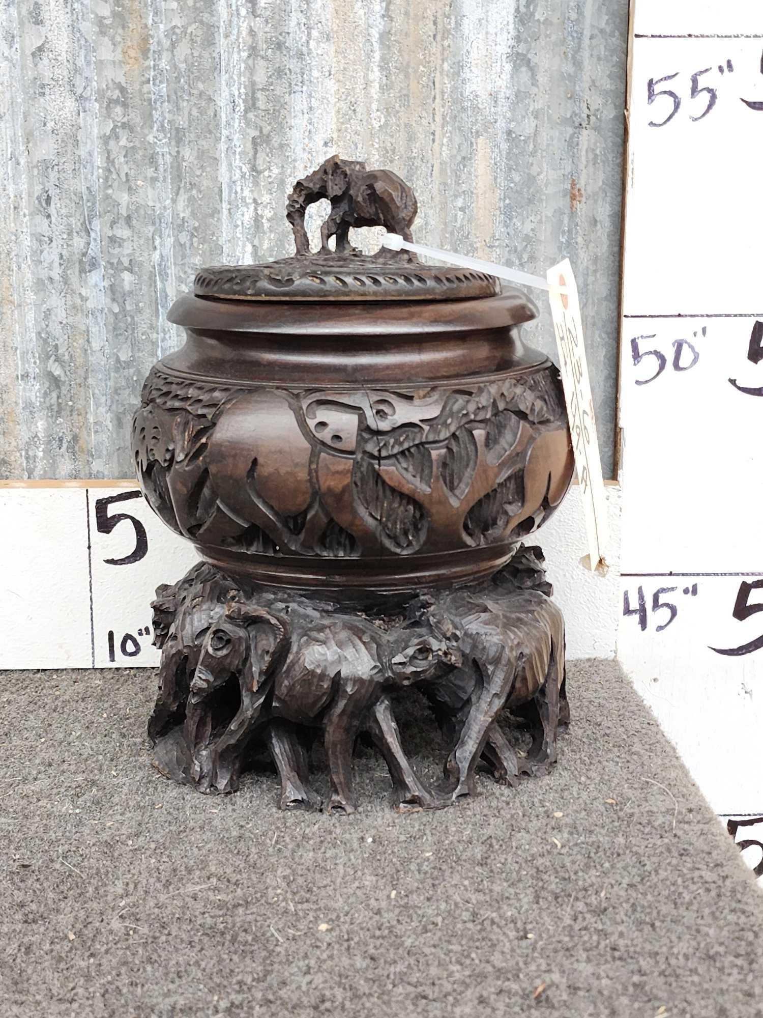 African Hand Carved Wooden Bowl (1 of 6)