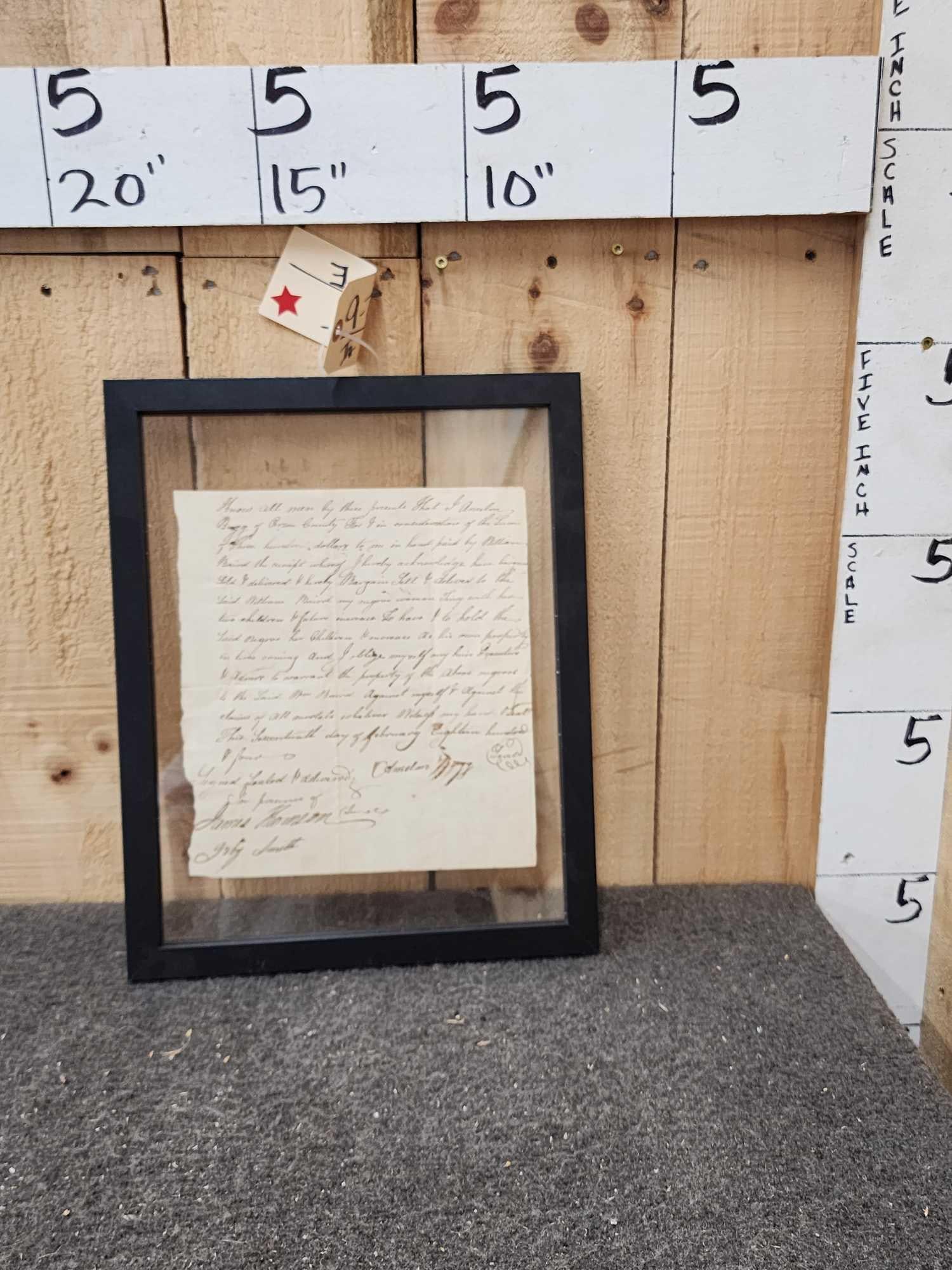 Bill Of Sale For Slaves In U.S. (1 of 7)