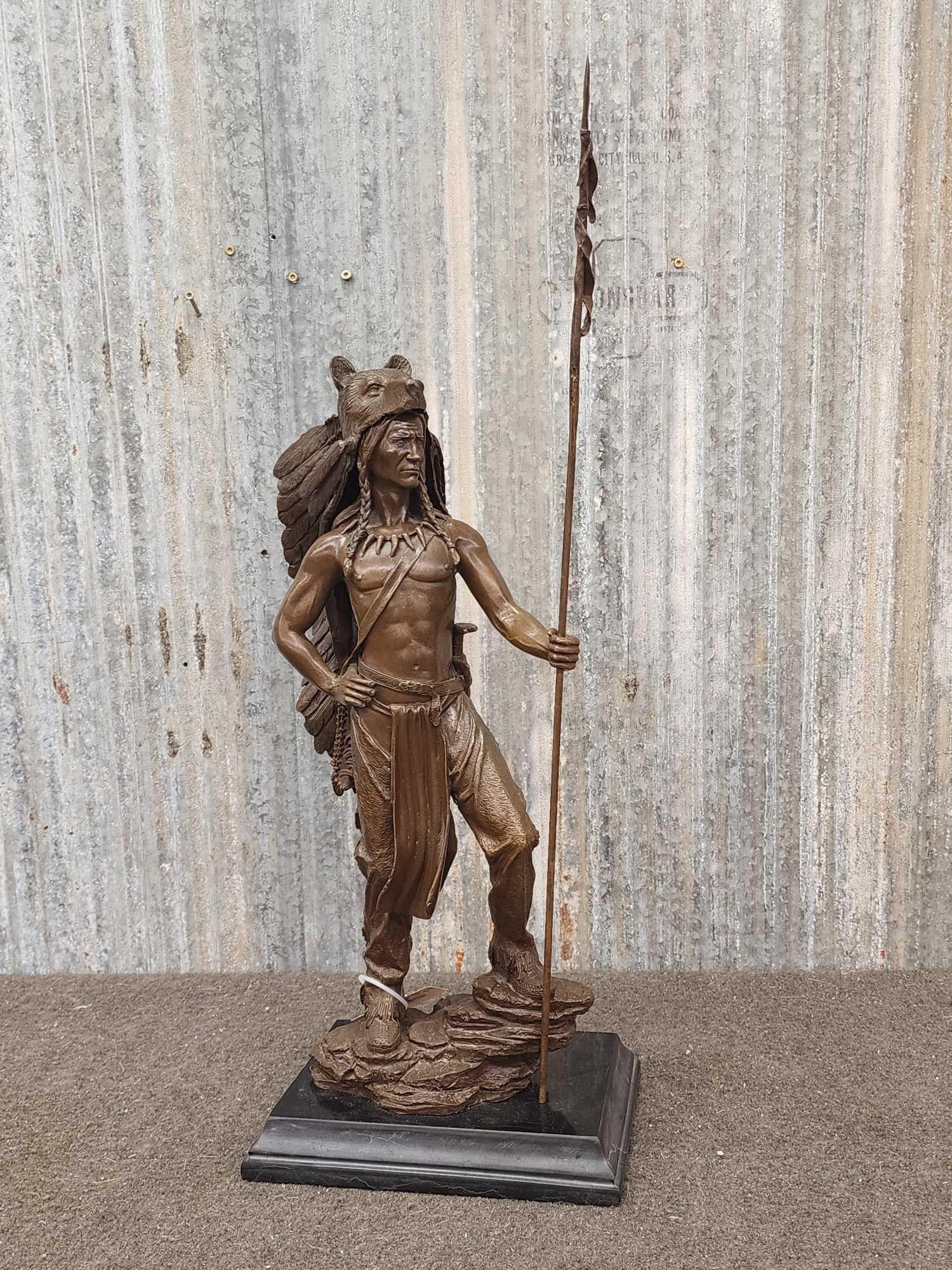 Mohican Warrior Bronze Sculpture By Kamiko (1 of 10)