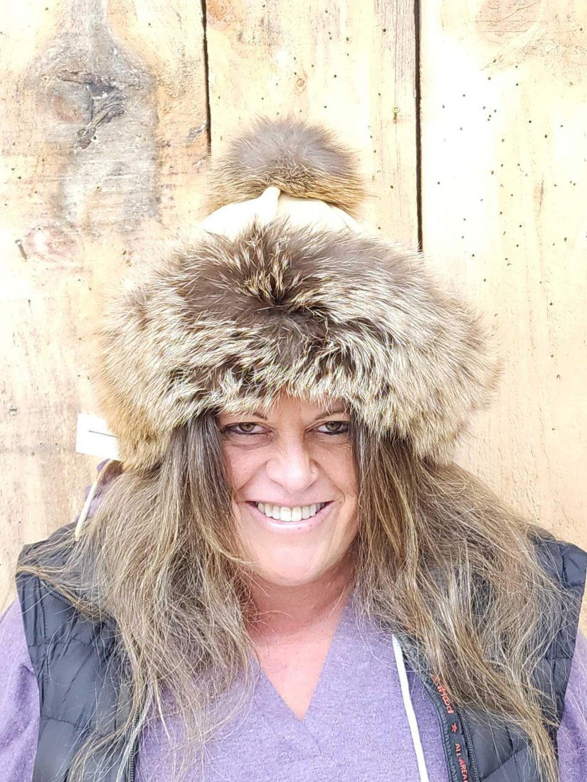 Mongolian Style Fur & Leather Hat (1 of 4)