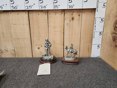 Mountain Man & Marlin Firearms Pewter Sculptures: 3.9 One money buys the pair