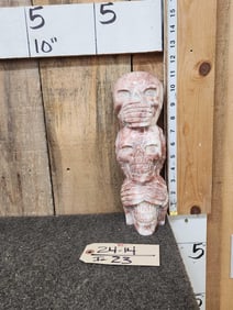 Hand Carved Human Skulls In Strawberry Jasper Gemstone