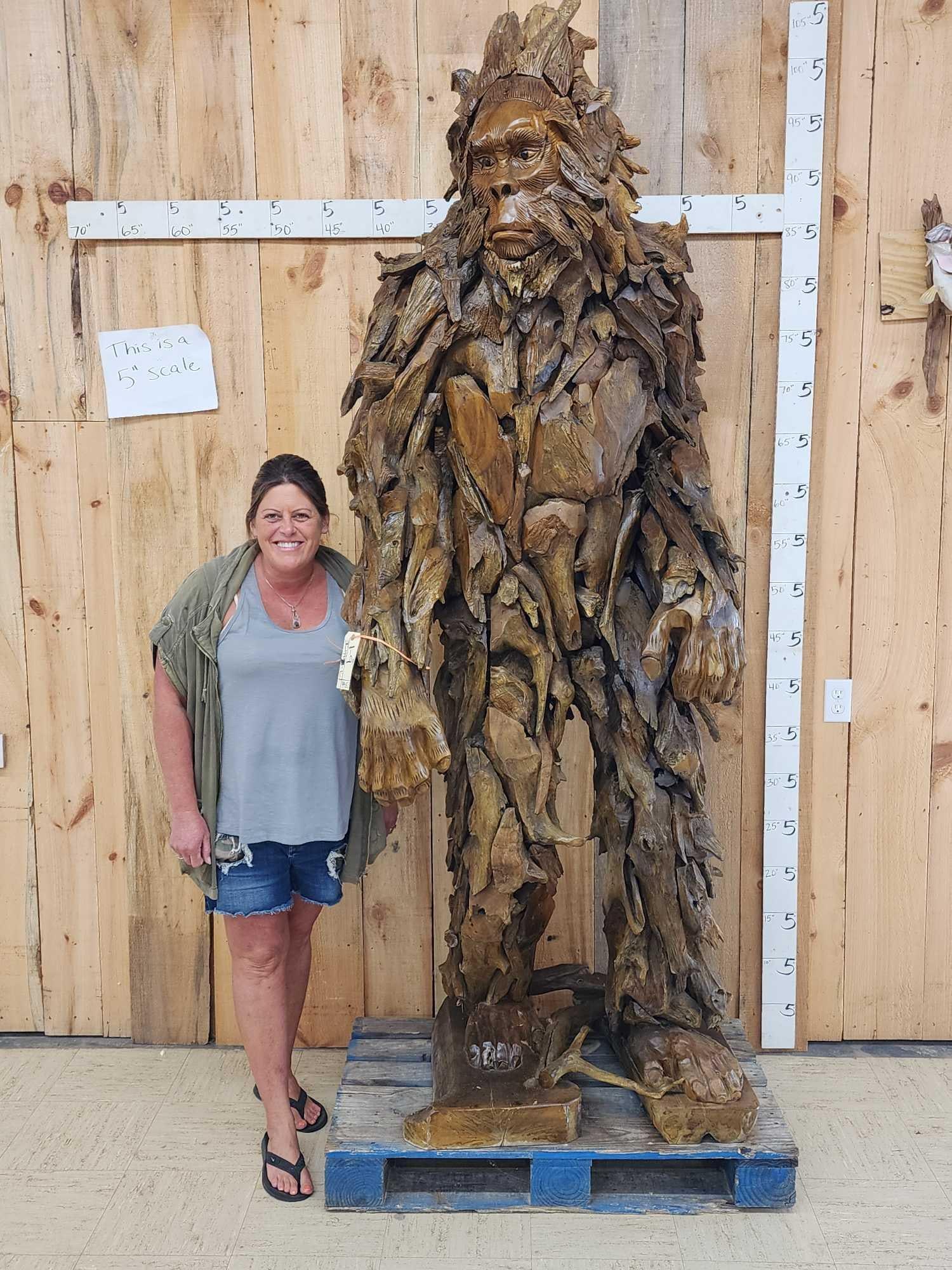 Impressive Sasquatch Bigfoot Driftwood Sculpture (1 of 12)