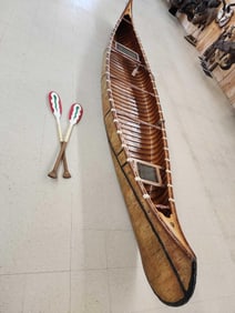 Antique 17' Cedar Strip Canoe