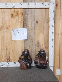 2 Authentic Hand Carved Ironwood Statues