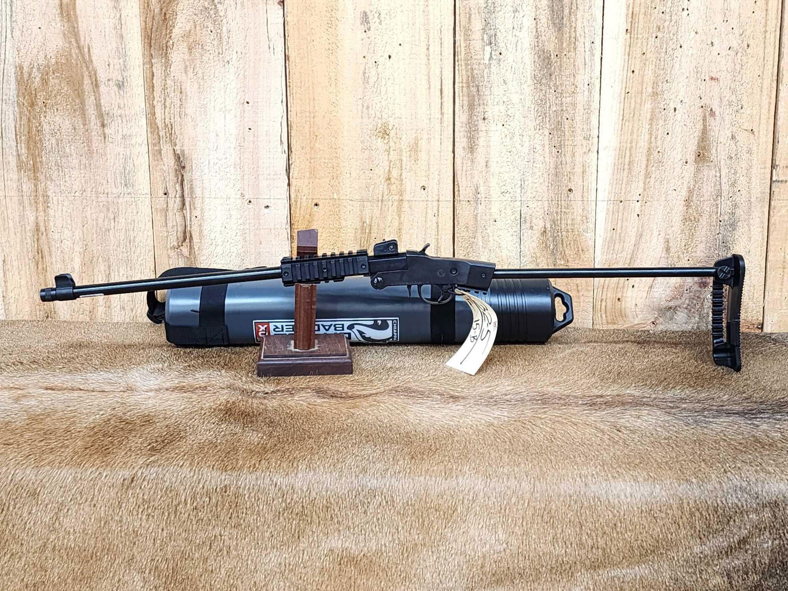 Chiappa Little Badger TDX .22 Single Shot Takedown Rifle: 32.5 Threaded barrel adjustable sight with case has seen little use SN CFIT23A02573