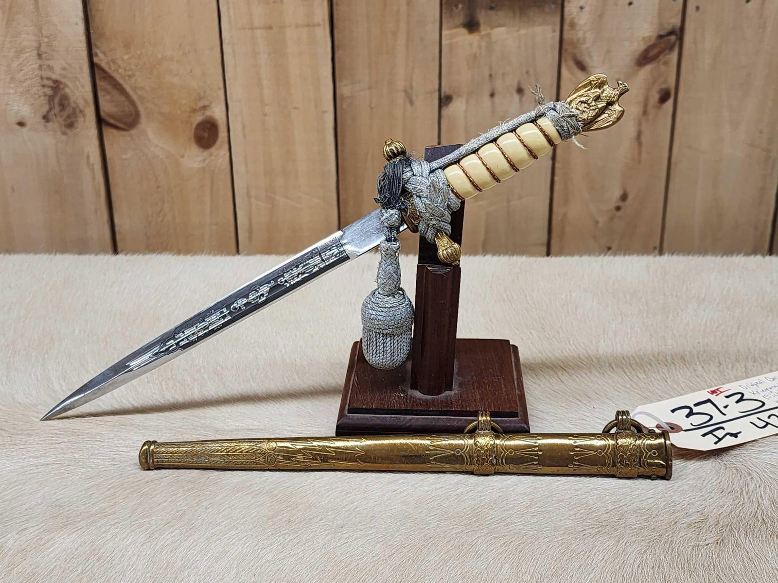 Original German 2nd Model Navy Dagger: 37.3 Kriegsmarine by Eickhorn Solingen with portepee