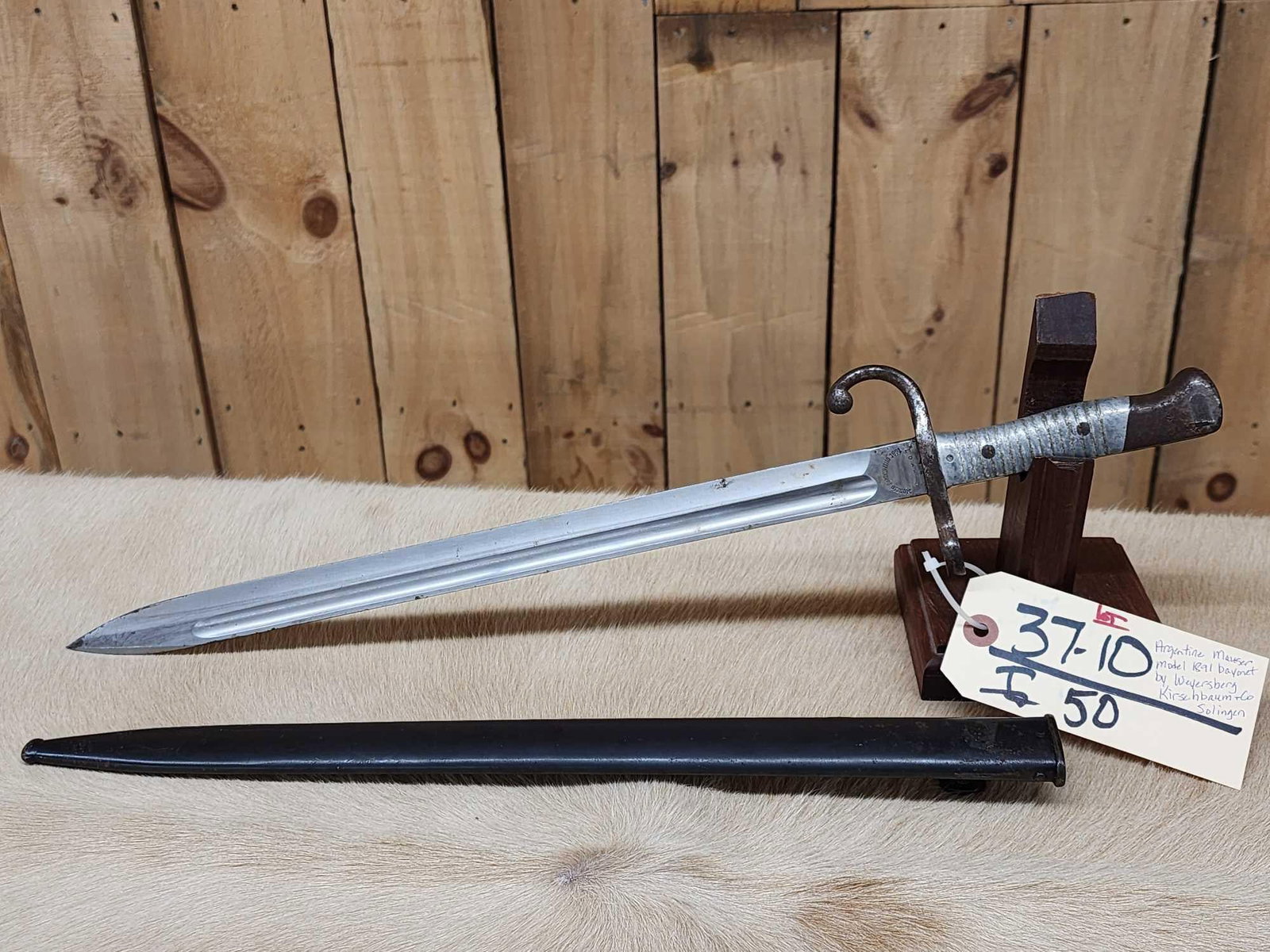 Argentine Mauser Model 1891 Bayonet: 37.10 By Weyersberg Kirschbaum Co. Solingen