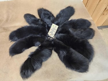 10 Dyed Ranch Fox Tail Keychains Taxidermy
