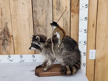Cowboy Squirrel Riding A Raccoon