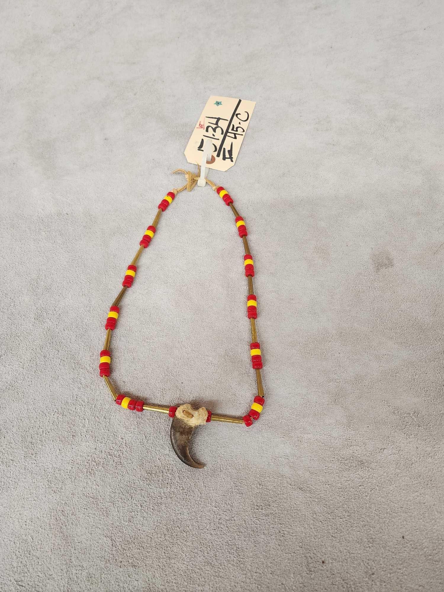 Native American Made Black Bear Claw Necklace (1 of 3)