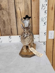 Cowboy Squirrel Riding A Rabbit Taxidermy