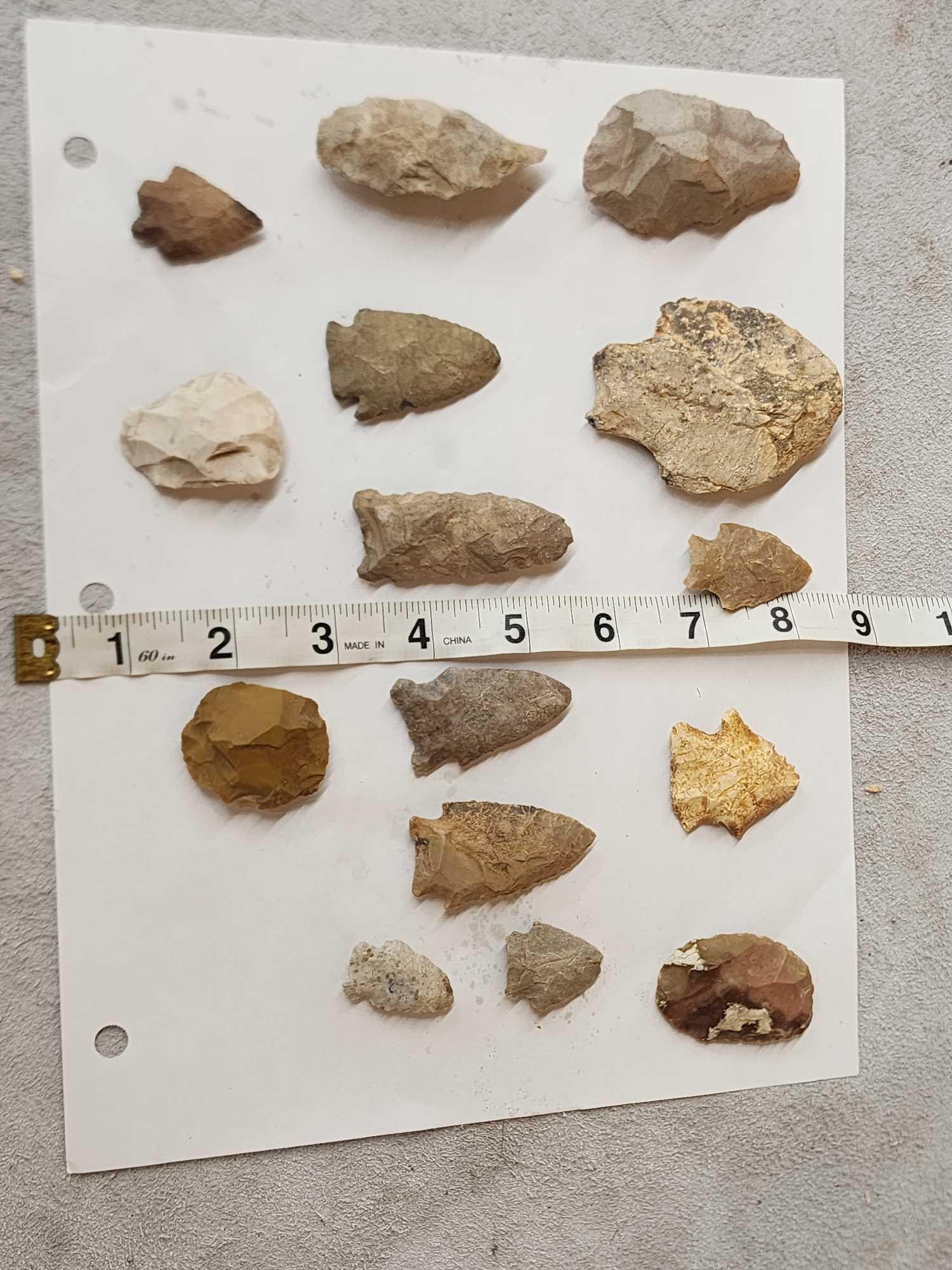 Collection Of 15 Points & Other Tools Native American Artifacts (1 of 5)