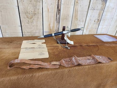 First Model Luftwaffe German Dagger With Capture Paper