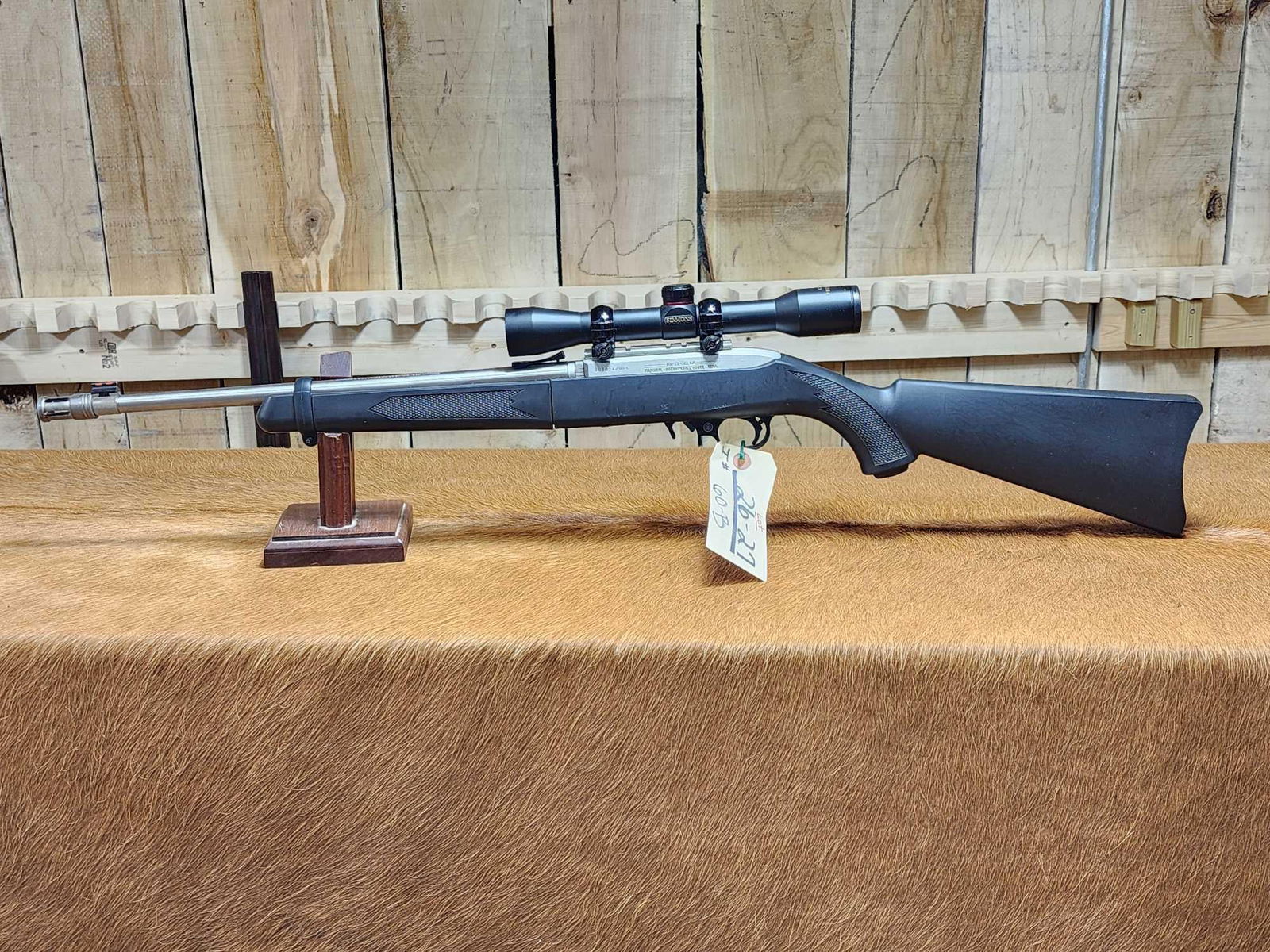 Ruger 10/22 Take Down .22 Semi Auto Rifle: 26.27 Stainless with Simmons scope SN 0010-42066