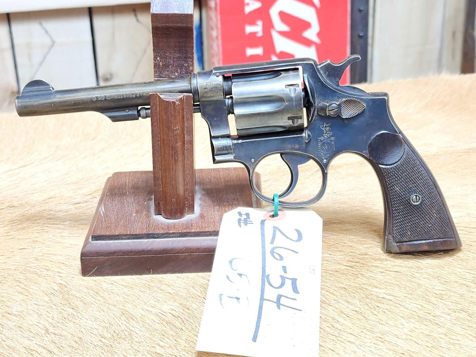 Manuel Escodin Model 1926 .32 Win Double Action Revolver: 26.54 Solid vintage gun made in Spain crisp action locks up fairly tight shiny bore good rifling SN 13718