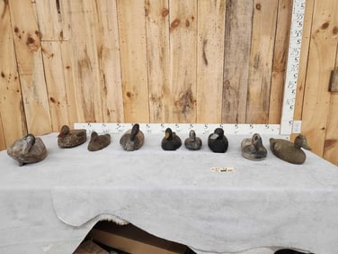 Group Of Vintage Wooden Duck Decoys