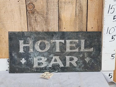 Vintage Hotel Bar Single Side Metal Sign