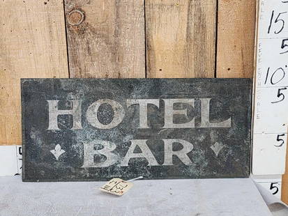 Vintage Hotel Bar Single Side Metal Sign: 73.3 Great vintage look