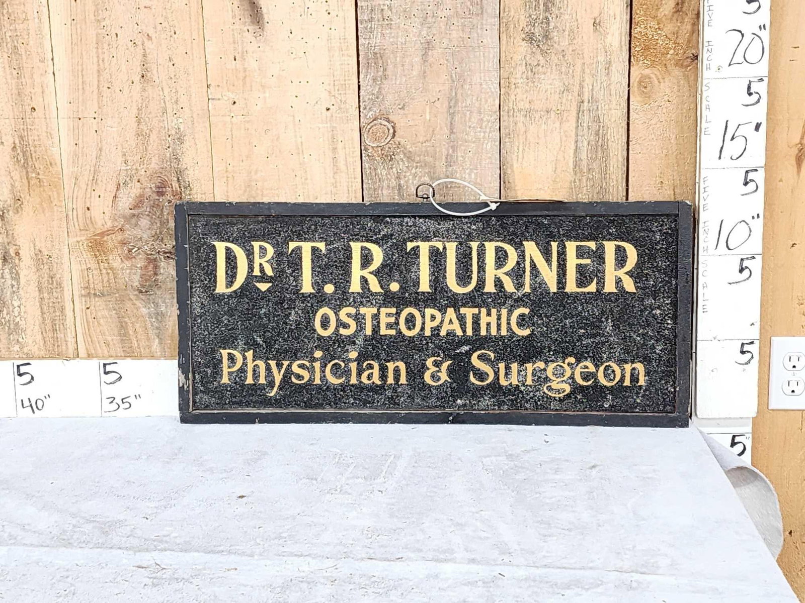 Vintage Doctors Office Advertising Sign: 73.4 Awesome look double sided Dr. T.R. Turner Osteopathic Physician Surgeon