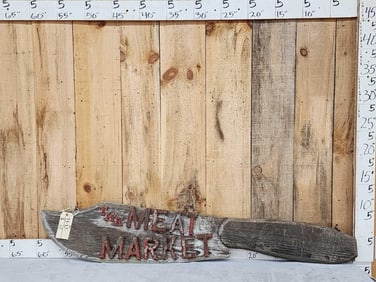 Vintage Meat Market Double Sided Wooden Advertising Sign