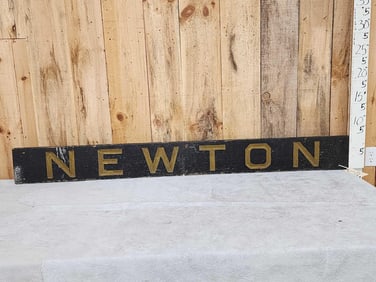 Vintage 73" " Newton " Wooden Sign