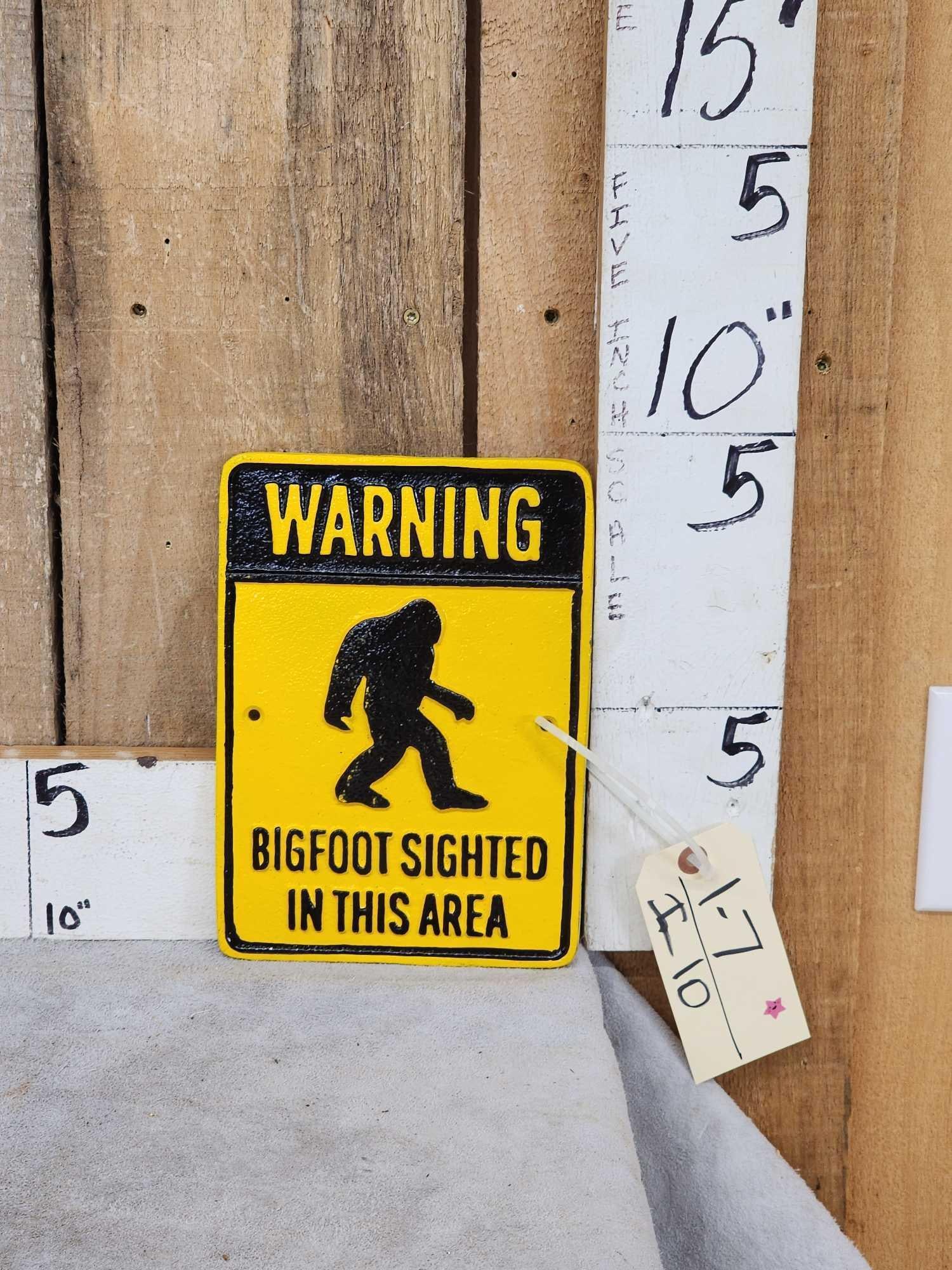 Cast Iron Bigfoot Sign (1 of 2)