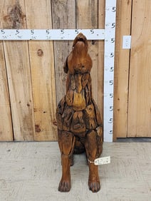 Howling Wolf Driftwood Sculpture