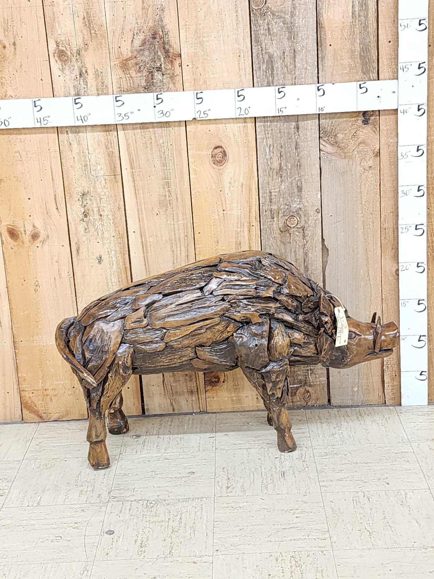 Wild Boar Hog Driftwood Sculpture (1 of 7)