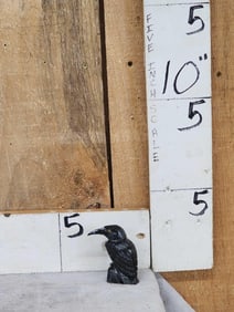 Hand Carved Raven In Onyx Stone